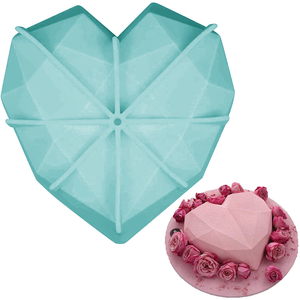 Diamond Heart Shape Silicone Mold - bakeware bake house kitchenware bakers supplies baking