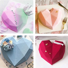 Diamond Heart Shape Silicone Mold - bakeware bake house kitchenware bakers supplies baking
