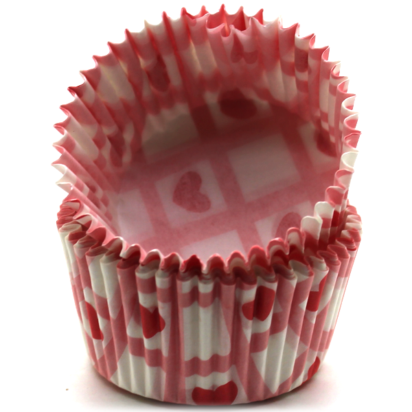 Cupcake Liner Pink Heart - bakeware bake house kitchenware bakers supplies baking