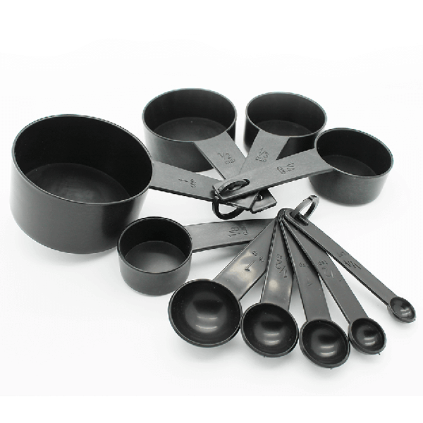 Measuring Cups and Spoons Set Black - bakeware bake house kitchenware bakers supplies baking