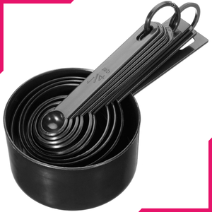 Measuring Cups and Spoons Set Black - bakeware bake house kitchenware bakers supplies baking