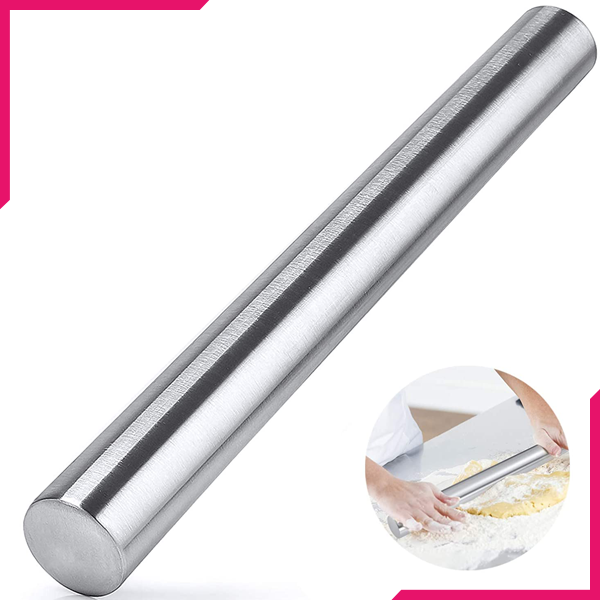 Stainless Steel Fondant Rolling Pin - bakeware bake house kitchenware bakers supplies baking