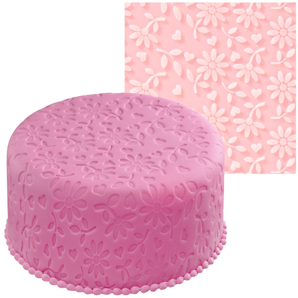 Fondant Imprint Mats Flower and Heart - bakeware bake house kitchenware bakers supplies baking