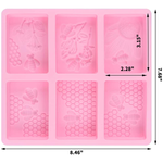 Rectangle Silicone Mold Flower Bee Honeycumb - bakeware bake house kitchenware bakers supplies baking
