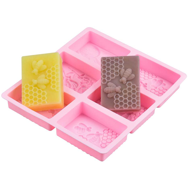 Rectangle Silicone Mold Flower Bee Honeycumb - bakeware bake house kitchenware bakers supplies baking