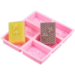 Rectangle Silicone Mold Flower Bee Honeycumb - bakeware bake house kitchenware bakers supplies baking