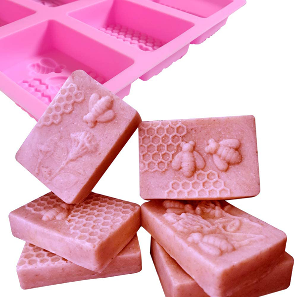 Rectangle Silicone Mold Flower Bee Honeycumb - bakeware bake house kitchenware bakers supplies baking