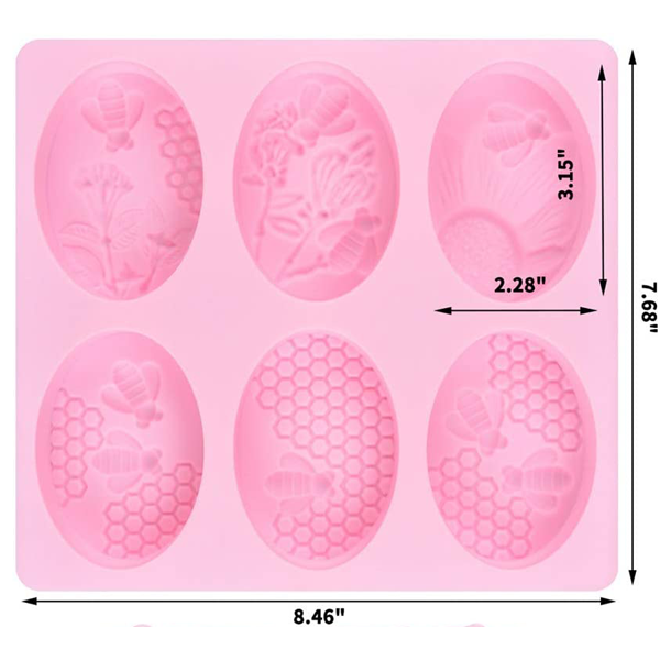 Oval Silicone Mold Flower Bee Honeycumb - bakeware bake house kitchenware bakers supplies baking