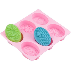Oval Silicone Mold Flower Bee Honeycumb - bakeware bake house kitchenware bakers supplies baking