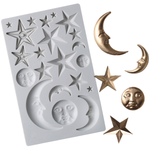 Silicone Fondant  Mold Moon & Star - bakeware bake house kitchenware bakers supplies baking