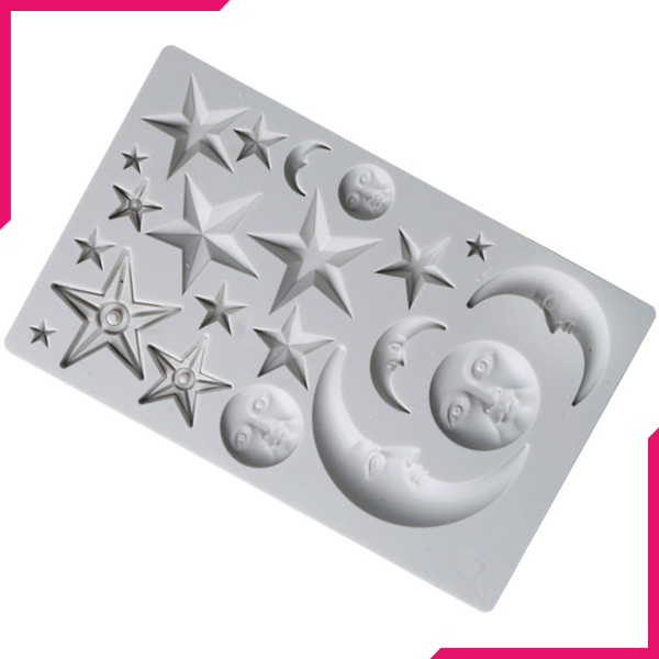 Silicone Fondant  Mold Moon & Star - bakeware bake house kitchenware bakers supplies baking