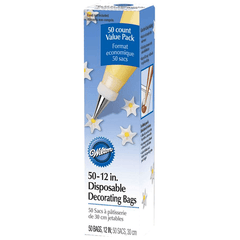 Wilton Disposable Decorating Bags 12in. - 50 Bags - bakeware bake house kitchenware bakers supplies baking