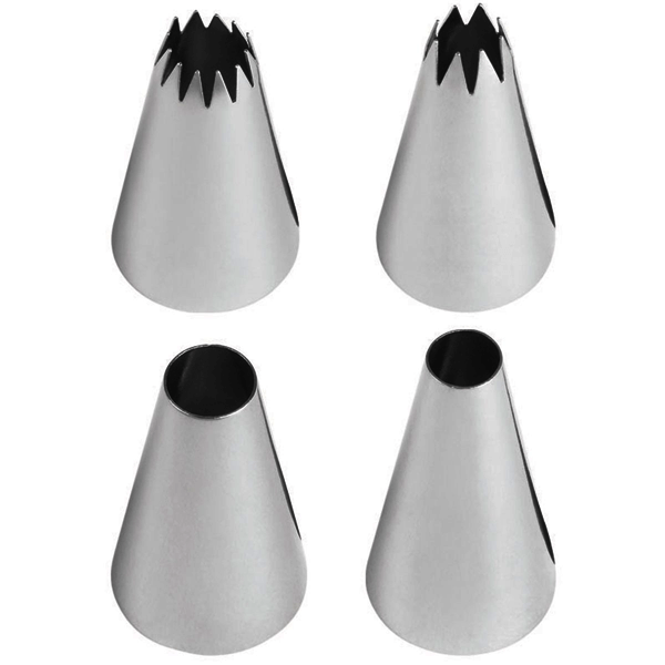 Wilton Large Round and Star Tip Set=4pcs - bakeware bake house kitchenware bakers supplies baking