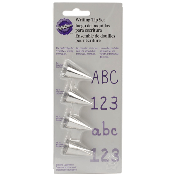 Wilton Writing Tip Set - 4pcs - bakeware bake house kitchenware bakers supplies baking