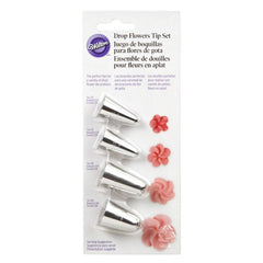 Wilton Drop Flower Tip Set - 4pcs - bakeware bake house kitchenware bakers supplies baking