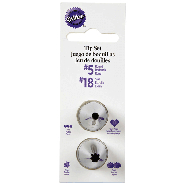 Wilton Round Decorating Tips #5/Star #18 S - bakeware bake house kitchenware bakers supplies baking