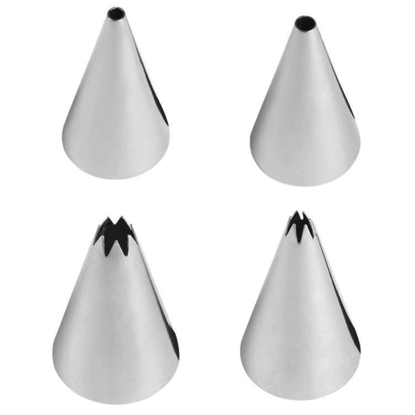 Small Round & Star Tip Set=4pcs - bakeware bake house kitchenware bakers supplies baking