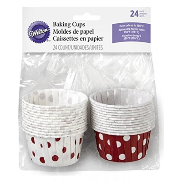 Wilton Red & White Polka Dot Bakeable Party Cup - 24pcs - bakeware bake house kitchenware bakers supplies baking
