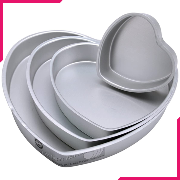Wilton Decorator Preferred Heart Pan Set - 4pcs - bakeware bake house kitchenware bakers supplies baking