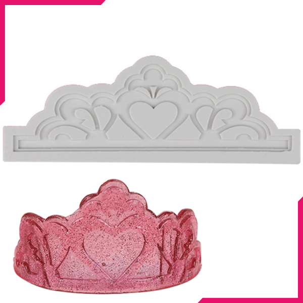 Crown With Hearts Silicone Mold - bakeware bake house kitchenware bakers supplies baking