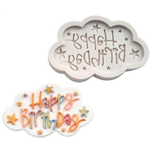 Happy Birthday Stars Silicone Mold - bakeware bake house kitchenware bakers supplies baking