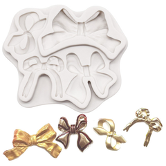 Silicone Mold Bow & Ribbon 4 Cavity - bakeware bake house kitchenware bakers supplies baking
