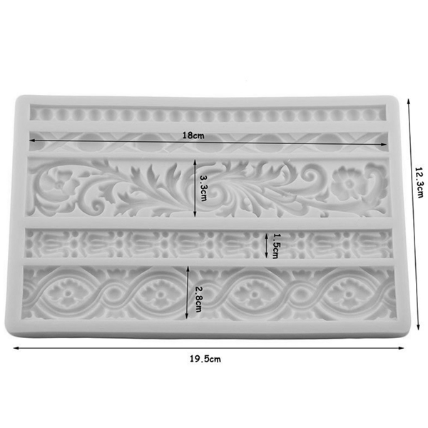 Baroque Reel Embossed Border Silicone Mold - bakeware bake house kitchenware bakers supplies baking