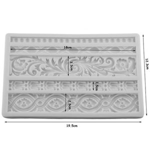 Baroque Reel Embossed Border Silicone Mold - bakeware bake house kitchenware bakers supplies baking
