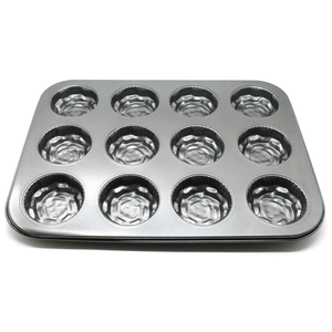 Fancy Floral Muffin Tray 12 cups - bakeware bake house kitchenware bakers supplies baking