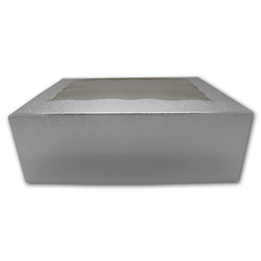 Silver Cupcake Box - 6 Cavity - bakeware bake house kitchenware bakers supplies baking