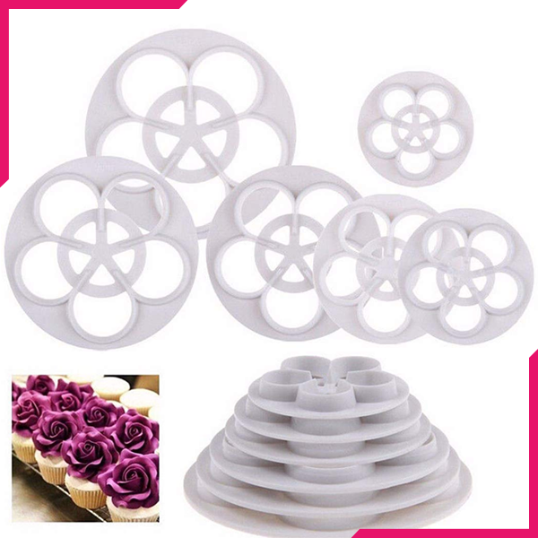 5 Petal Flower Cutter - 6 pcs - bakeware bake house kitchenware bakers supplies baking