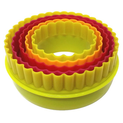 Round Scalloped Edge Biscuit Cutter 5pcs - bakeware bake house kitchenware bakers supplies baking