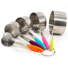 Steel Measuring Cup with Color Handle - bakeware bake house kitchenware bakers supplies baking