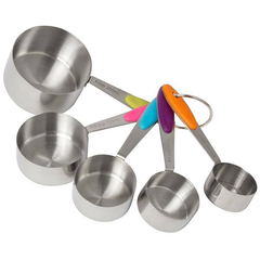 Steel Measuring Cup with Color Handle - bakeware bake house kitchenware bakers supplies baking