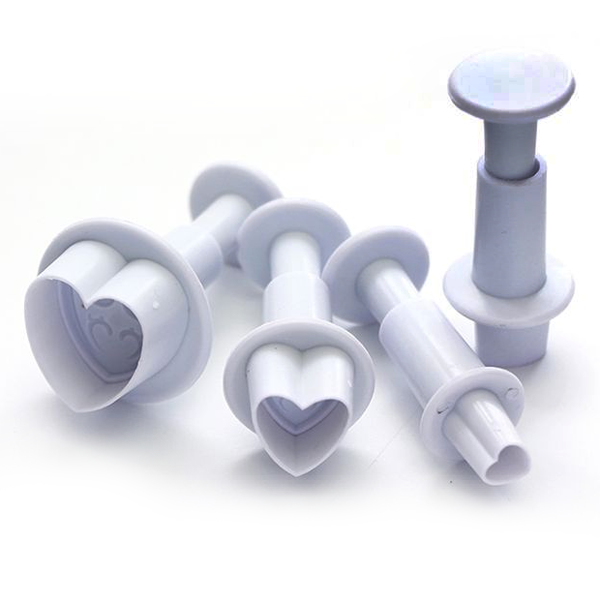 Plunge Cutter Heart - 4 Pcs - bakeware bake house kitchenware bakers supplies baking