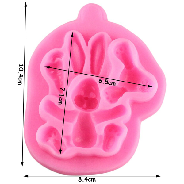 3D Silicone Baby Rabbit Fondant Mould - bakeware bake house kitchenware bakers supplies baking