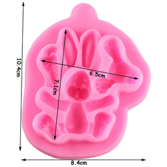 3D Silicone Baby Rabbit Fondant Mould - bakeware bake house kitchenware bakers supplies baking
