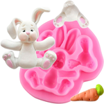 3D Silicone Baby Rabbit Fondant Mould - bakeware bake house kitchenware bakers supplies baking