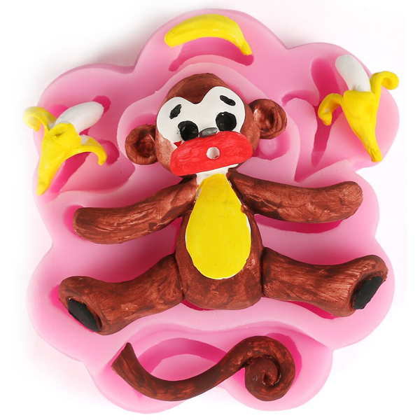 3D Silicone Baby Monkey Fondant Mould - bakeware bake house kitchenware bakers supplies baking