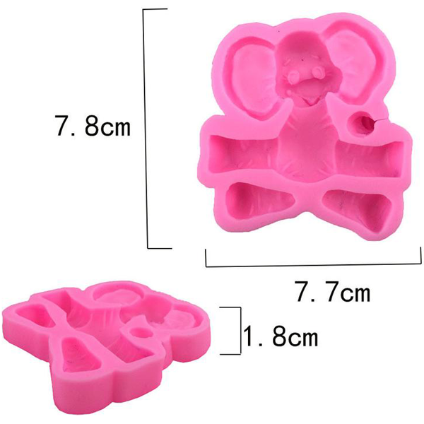 3D Silicone Baby Elephant Fondant Mould - bakeware bake house kitchenware bakers supplies baking