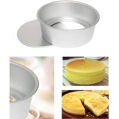 Cake Pan Silver Removable Lid 8in x 2.5in - bakeware bake house kitchenware bakers supplies baking