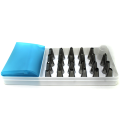 23 Nozzle/tip Set with Coupler and Piping Bag - bakeware bake house kitchenware bakers supplies baking