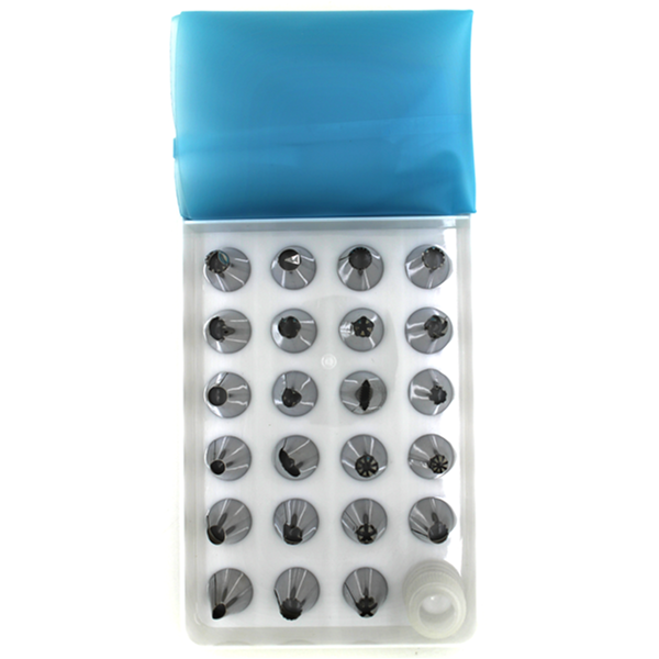 23 Nozzle/tip Set with Coupler and Piping Bag - bakeware bake house kitchenware bakers supplies baking