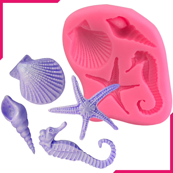 Seashell Starfish Seahorse Silicone Mold - bakeware bake house kitchenware bakers supplies baking