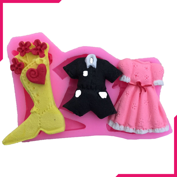Party Shirt Short Boot Silicone Mold - bakeware bake house kitchenware bakers supplies baking