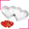 Stainless Steel Double Heart Cookie Cutter - bakeware bake house kitchenware bakers supplies baking