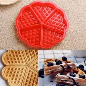 5 Cavity Heart Shaped Waffle Silicone Mould - bakeware bake house kitchenware bakers supplies baking