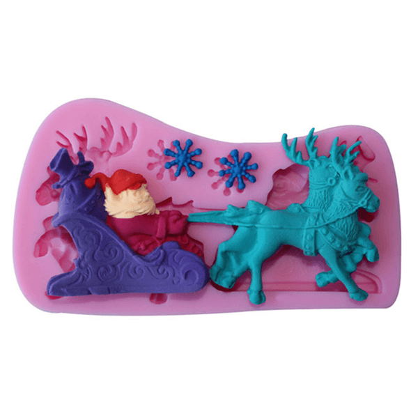 Christmas Deer Santa Silicone Mould - bakeware bake house kitchenware bakers supplies baking