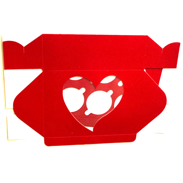 Red Heart Cupcake Box - 6 cupcakes - bakeware bake house kitchenware bakers supplies baking