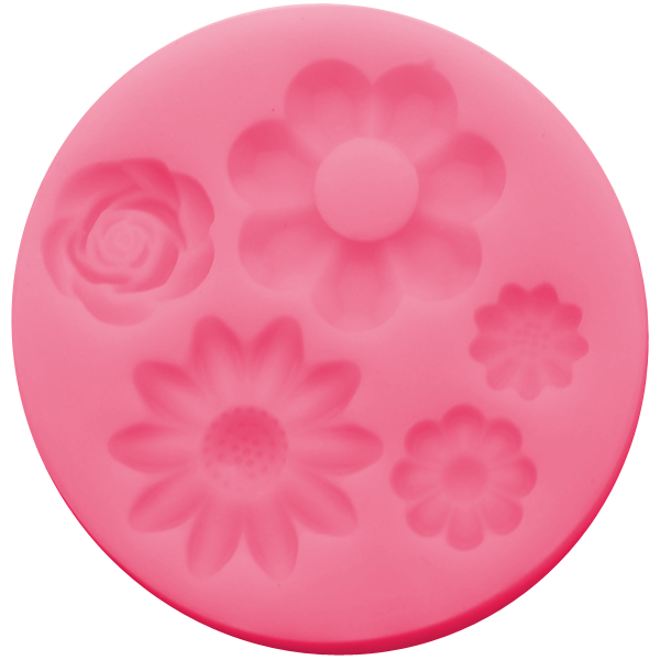 Silicone Fondant Mold 5 Flowers - bakeware bake house kitchenware bakers supplies baking
